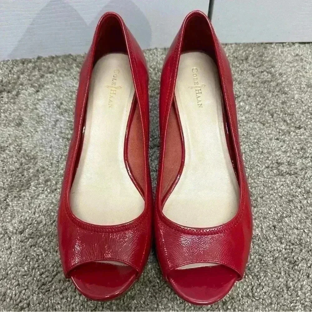 Cole Haan Red Espadrille Wedge Flats